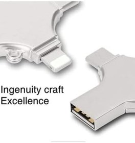 Resim Otg 4in1 Cep Telefonu Çok Fonksiyonlu Usb Flash Bellek 128 gb Type-C, Micro SD ve Kart Okuyucu 