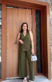 Resim Bel Bağlama Kruvaze Aerobin Takım Haki - S 