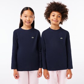 Resim Lacoste Bisiklet Yaka Çocuk Lacivert T-Shirt 