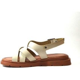 Resim Beety 23BY76.533 Hakiki Deri Bej Kadın Sandalet Bej 