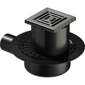 Resim 5607314 Yalıtımlı Duş Kanalı, Yandan Çıkışlı, 10X10 Cm, Dk 800 Kapak, Mat Krom 