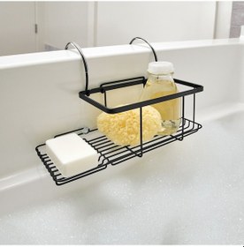 Resim Küvet Yanı Takılabilir Duş Malzemeleri Düzenleyici Raf 30x26x17cm Siyah 