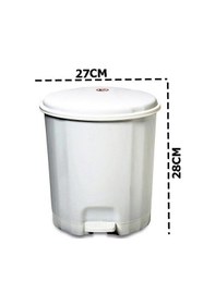 Resim Motek Elit Pedallı Plastik Çöp Kovası İç Kovalı 6 Lt Beyaz 