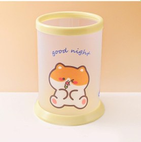 Resim Ganzhoushop Katlanır Kalemlik Sevimli Karikatür Yuvarlak Katlanır Kalemlik Öğrenci Ofis Masası Kırtasiye Saklama Kutusu Shiba Inu 