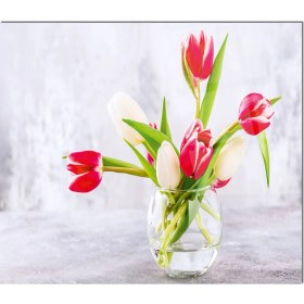 Resim Olinpa Cam Ocak Arkası Koruyucu | Çiçek Desenli 