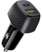 Resim Soillium Universal Type-c Ve Usb Girişli Araç Metal Çakmaklık Şarj Aleti Araba Şarz Cihazı Soketi 