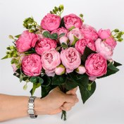 Resim 1 adet UV Dirençli Yapay Peony Çiçek Çiçeği - İç/Dış Mekan Dekoru, Düğünler, Sevgililer Günü, Anneler Günü ve Mevsimlik Kutlamalar için Gerçekçi Pembe Çiçekler ve Yeşil Yapraklılar, Ev İçin Bahar Dekorasyonları 