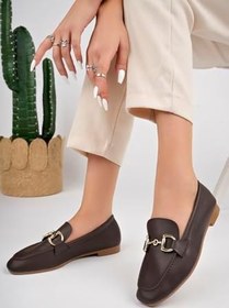 Resim Muggo LİZA Garantili Metal Tokalı Kadın Loafer Günlük Ayakkabı 