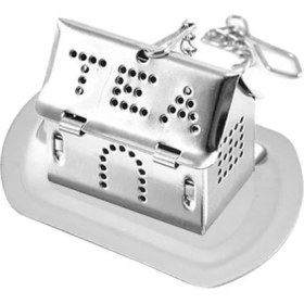 Resim Çelik Çay Demleme Aparatı ve Altlığı Bitki Çayı Süzgeci Demleme CIN520TBK 