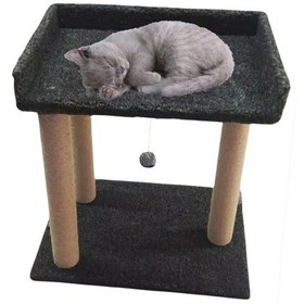 Resim Nursoft Teraslı Yataklı Ponponlu Kedi Tırmalama Tahtası 58 CM 