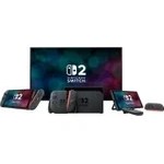 Resim Nintendo Switch 2 Mario Kart Bundle Oyun Konsolu Kırmızı - Mavi 256 GB Geniş Depolama Özelliği 