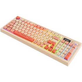 Resim Everest Kb-85 Sılent Pro Kablosuz Bej-pembe-turuncu Sessiz Rgb Wireless 2.4ghz Q Oyuncu Klavyesi 