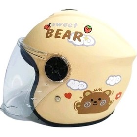 Resim Çocuk Motosiklet Kask 81dsof Sarı 