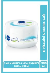 Resim Nivea Soft Soft Jojoba Yağı Hızlı Emilir Yağlı His Bırakmaz El Yüz Vücut Nemlendirici Bakım Kremi 300 ML 