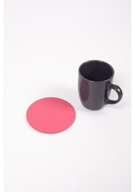 Resim Pembe Oval Deri Bardak Altlığı 3 Adet Pembe 