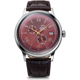 Resim Orient Ra-ak0705r30b Otomatik Deri Kahverengi Kırmızı Kadran 41 Mm Erkek Kol Saati Gri 