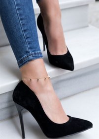Resim ESER Siyah Nubuk Yüksek Topuklu Stiletto Ayakkabı 