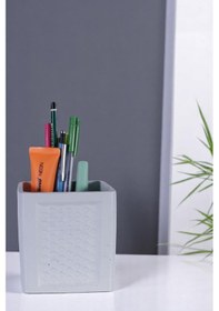 Resim Kalemlik Masa Kalemliği Organizer Kalemlik Beyaz Renk Model 86 Çok Renkli 