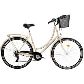 Resim Bisan Paradıse S Kadın Şehir Bisikleti 56cm V 28 Jant 7 Vites Krem Siyah Beyaz 