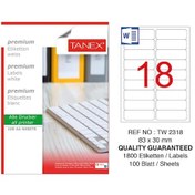 Resim Tanex Tw-2318 Laser Etiket 100'lü Paket 