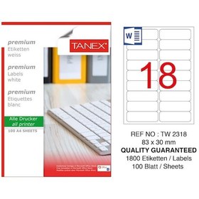 Resim Tanex Tw-2318 Laser Etiket 100'lü Paket 