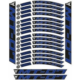 Resim Mavi Baskı Yamaha Mt-07 Uyumlu 1 Set Jant Şeridi 