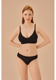 Resim Suwen Invisible Soft Dantelli Slip Külot Sw5987012 Siyah 