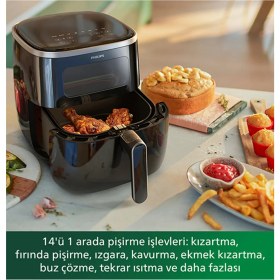 Resim Philips Rapid Air 5.6 Litre Camlı Airfryer Xl Fritöz 