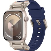 Resim iOs Watch Uyumlu Se 2022 44mm Explorer Tpu Saat Bantı Titanyum Mavi 