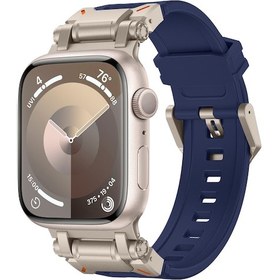 Resim iOs Watch Uyumlu Se 2022 44mm Explorer Tpu Saat Bantı Titanyum Mavi 