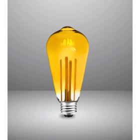 Resim Armut Tasarım E27 Rustik Ampul Vintage Amber (Kırılmaz Plastik Gövde) 