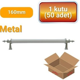 Resim 50 Adet Zirve Kroma Beyaz Metal Mobilya Kulpu 160mm Beyaz - Krom 