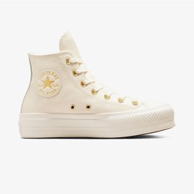 Resim Converse Chuck Taylor All Star Lift Unisex Krem Deri Platform Sneaker A12764c Krem 