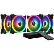 Resim GAMDIAS AEOLUS M2-1204R 120mm RGB Kasa Fanı (Kumandalı 4lü Pack) 