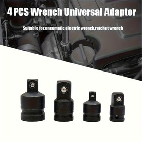 Resim 4 adet Kare Ratchet Soket Adaptör Seti, 1/4" ile 1/2" için Otomotiv ve İnşaat Çalışmaları - 2 Redüktör, 2 Adaptör, 1/4" ile 1/2" Sürücü, İnşaat Çalışmaları Temel Gereksinimleri Dahil | Kare Ratchet Tasarımı | Dayanıklı İnşaat 