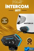 Resim BT12 Motosiklet Bluetooth V4.2 Intercom Interkom Dinleme Ve Konuşma Özellikli Su Geçirmez 