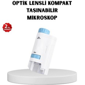 Resim Led Işıklı Mikroskop 80x 200x Zoom Eğitici Bilim Seti Ve Taşınabilir 
