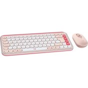 Resim Pop Icon Combo Kablosuz Klavye ve Mouse Seti, Bluetooth, Konforlu Tasarım, Programlanabilir Tuşlar, Sessiz Tıklamalar, 3 Cihaza Kadar Easy-Switch, Türkçe Q Klavye, Pembe 