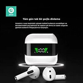 Resim Dvip P50 Pro TWS Dijital Ekranlı Beyaz Bluetooth Kulak İçi Kulaklık 