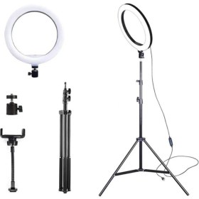 Resim Asfal 10" Halka LED 210 cm Tripodlu Youtuber Video Selfie Stüdyo Makyaj Tiktok Işığı Ring Light 