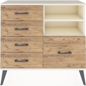 Resim Arges Şifonyer 2 Raflı 5 Çekmeceli 88x30x80 Aytaşı-aytaşı/çam Aytaşı/çam 