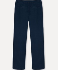 Resim Mudo Erkek Lacivert Loose Fit Keten Karışımlı Pantolon 