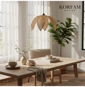 Resim Krem Modern Hazeran Görünümlü Yapraklı Çiçek Şeklinde Bohem Avize Çok Renkli 