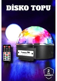 Resim Bluetooth Ve Uzaktan Kumandalı Çok Renkli Masaüstü Disko Topu Siyah 