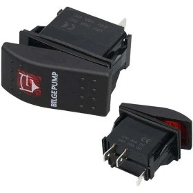 Resim Powermaster sintine Pompa Sembollü Işıklı 3 Pinli On-Off 12-24V Marin Switch 
