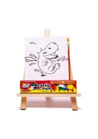 Resim Rich Funny Kids Desenli Tuval Akrilik Boya Seti - Su Aygırı 