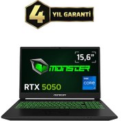 Resim Monster Abra A5 V22.1 i7 13620H 16 GB 500 GB SSD 8 GB RTX5050 15.6" Free Dos FHD Dizüstü Bilgisayar 