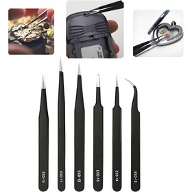 Resim 6 adet ESD Hassas Çekiç Seti, Elektronik Ürünler, Takı, El Sanatları ve Tamir Araçları için Anti-Statik Paslanmaz Çelik Çekiçler Kiti 