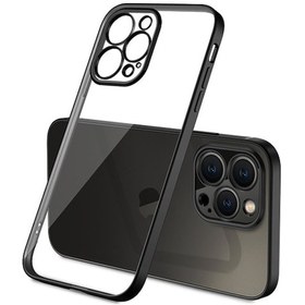 Resim Apple Uyumlu iPhone 13 Pro Renkli Kenar Seffaf Kilif Kamera Korumali Silikon 400385679 