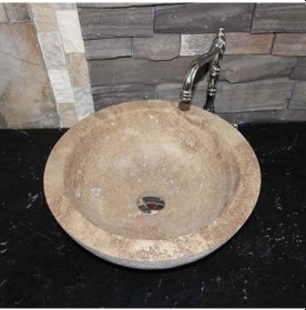 Resim Noche Traverten Oval Dizayn Lavabo 